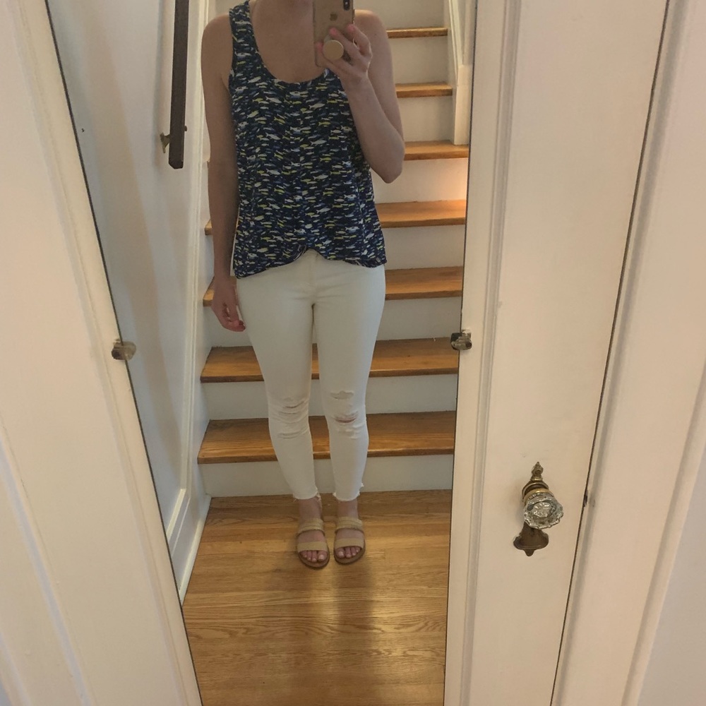 Joie Silk Top with Fish Print